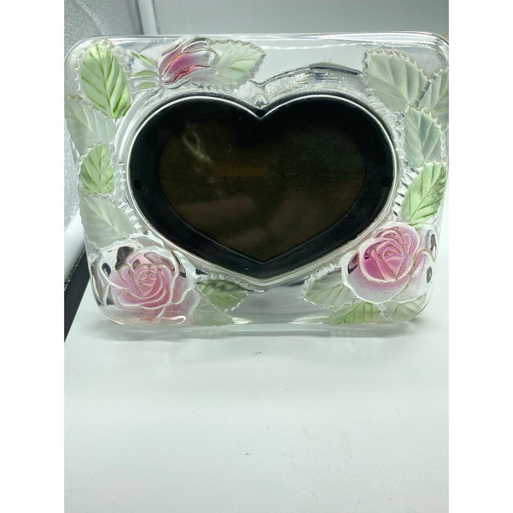 Vintage Iridescent Roses Crystal Picture Frame Studio Nova‎ Y2K 5.75"
